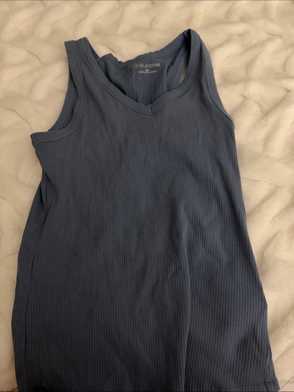 Maurices Navy Ribbed V-Neck Tank Top
